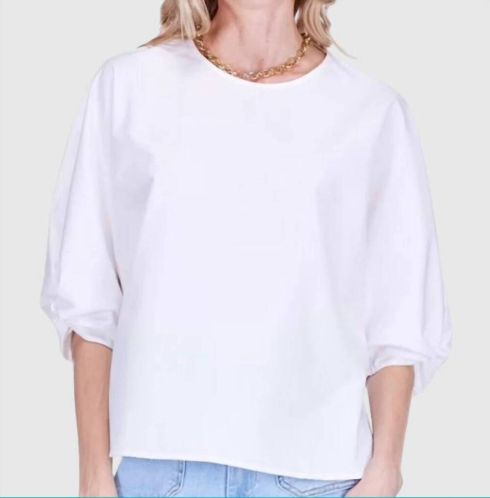 NEW JOY JOY twisted cuff top in white